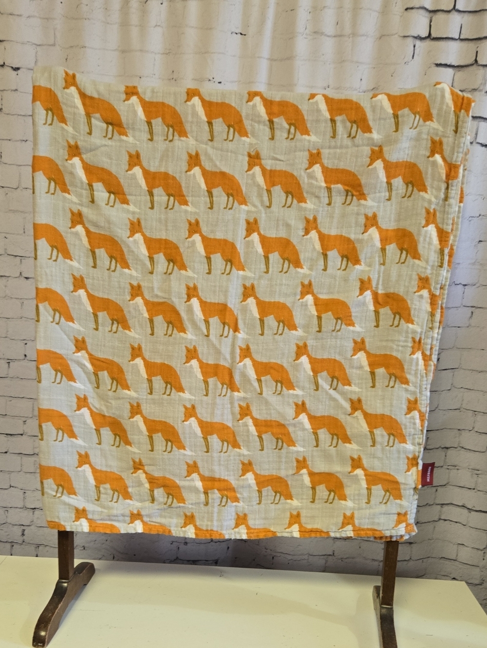 Milkbarn Orange Fox Muslin Baby Blanket